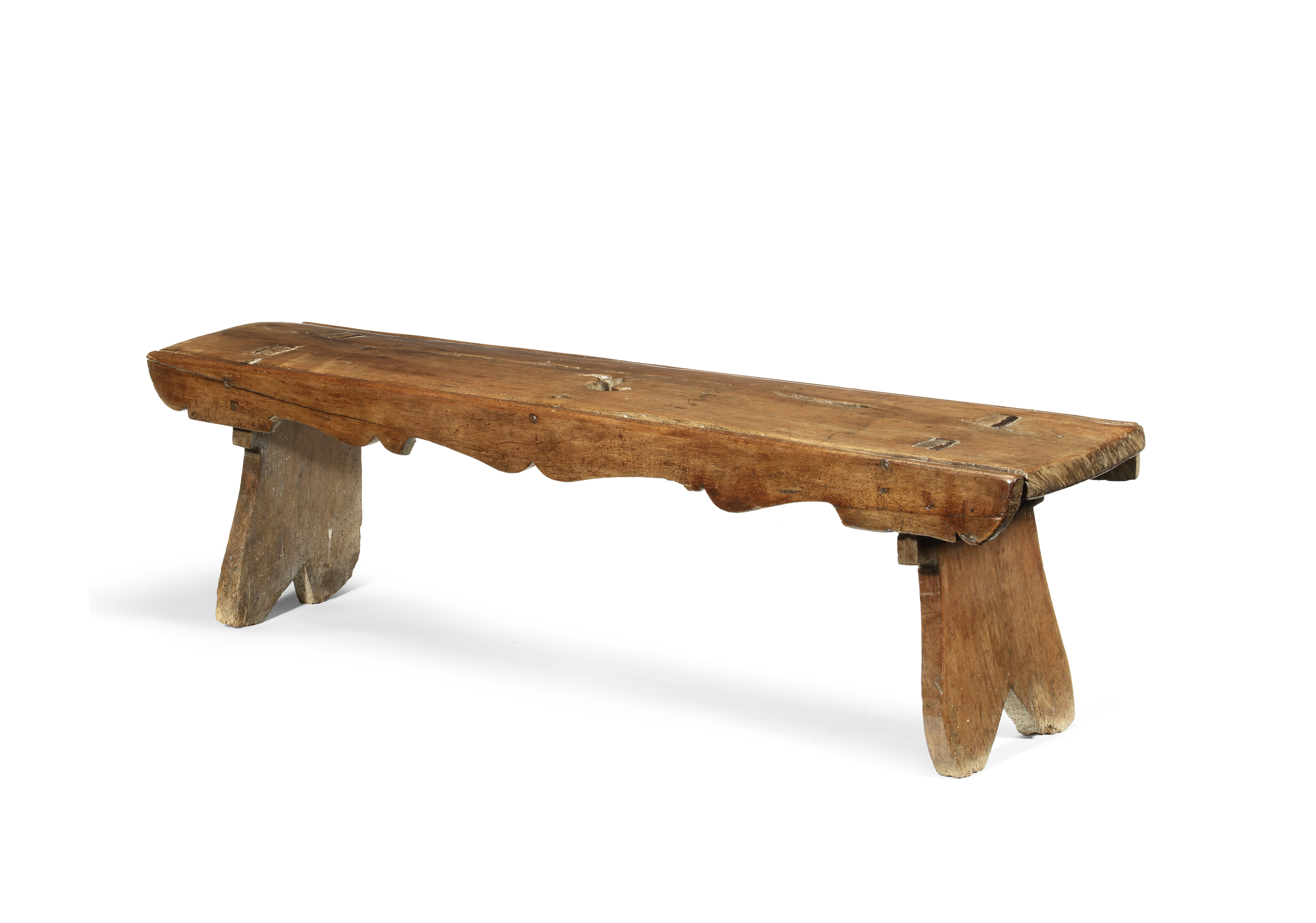 A walnut form or bench, North European, probably French, circa 1600