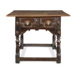 A Charles II joined oak side table, circa 1660