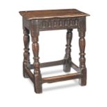 A Charles I oak joint stool, circa 1630