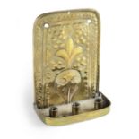 A brass wall sconce, Dutch