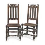 A pair of William & Mary slat-back side chairs, Yorkshire, circa 1690 (2)