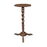 A Charles II oak candlestand, circa 1680