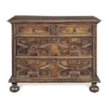 An unusual Charles II oak, elm and inlaid chest of drawers, West Country, circa 1680