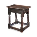 A Charles I oak joint stool, North Country, circa 1640