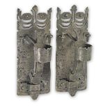 A pair of wrought iron wall sconces (2)