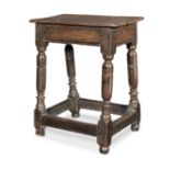 A Charles I oak joint stool, circa 1630