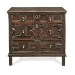 A Charles II joined oak chest of drawers, circa 1680