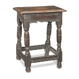 A good Charles I oak joint stool, circa 1630