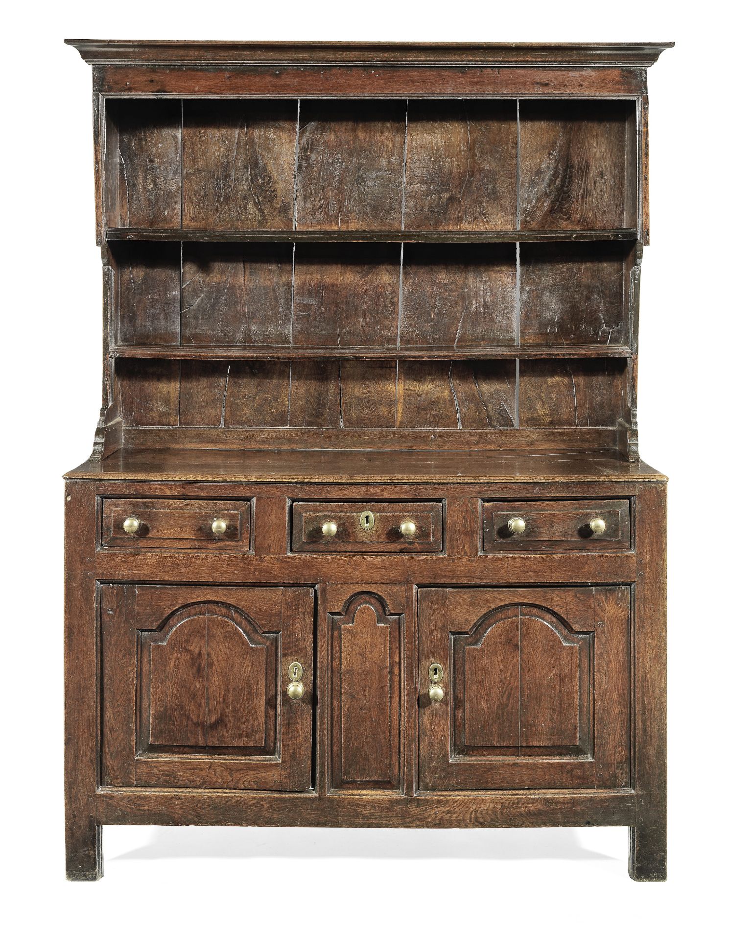 A George II joined oak high dresser, Cardiganshire/Denbighshire, circa 1730-50