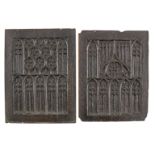 A pair of early 16th century carved oak tracery panels, circa 1500-30 (2)