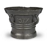 A rare and finely cast Charles I leaded bronze mortar, by William Clibury (fl. 1605-42) of Wellin...