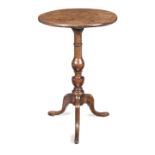 A George III fruitwood tripod occasional table, circa 1770