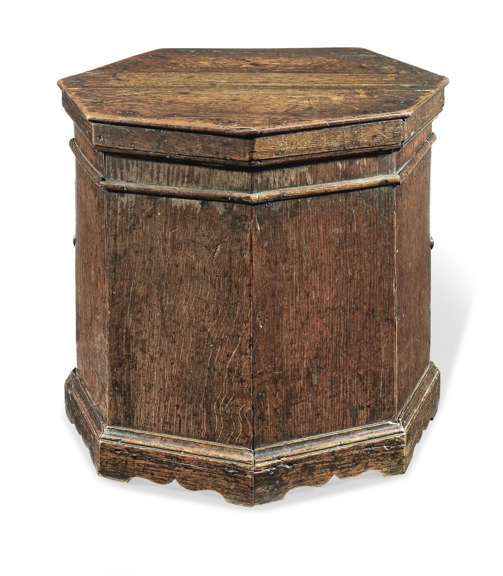 A George II oak close stool, circa 1730-40