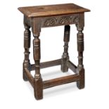 A good Charles I oak joint stool, circa 1640