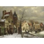 Willem Koekkoek (Dutch, 1839-1895) Winter in a Dutch town