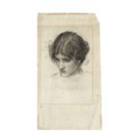 John William Waterhouse, RA, RI (British, 1849-1917) Female head study for a nymph in Hylas and t...