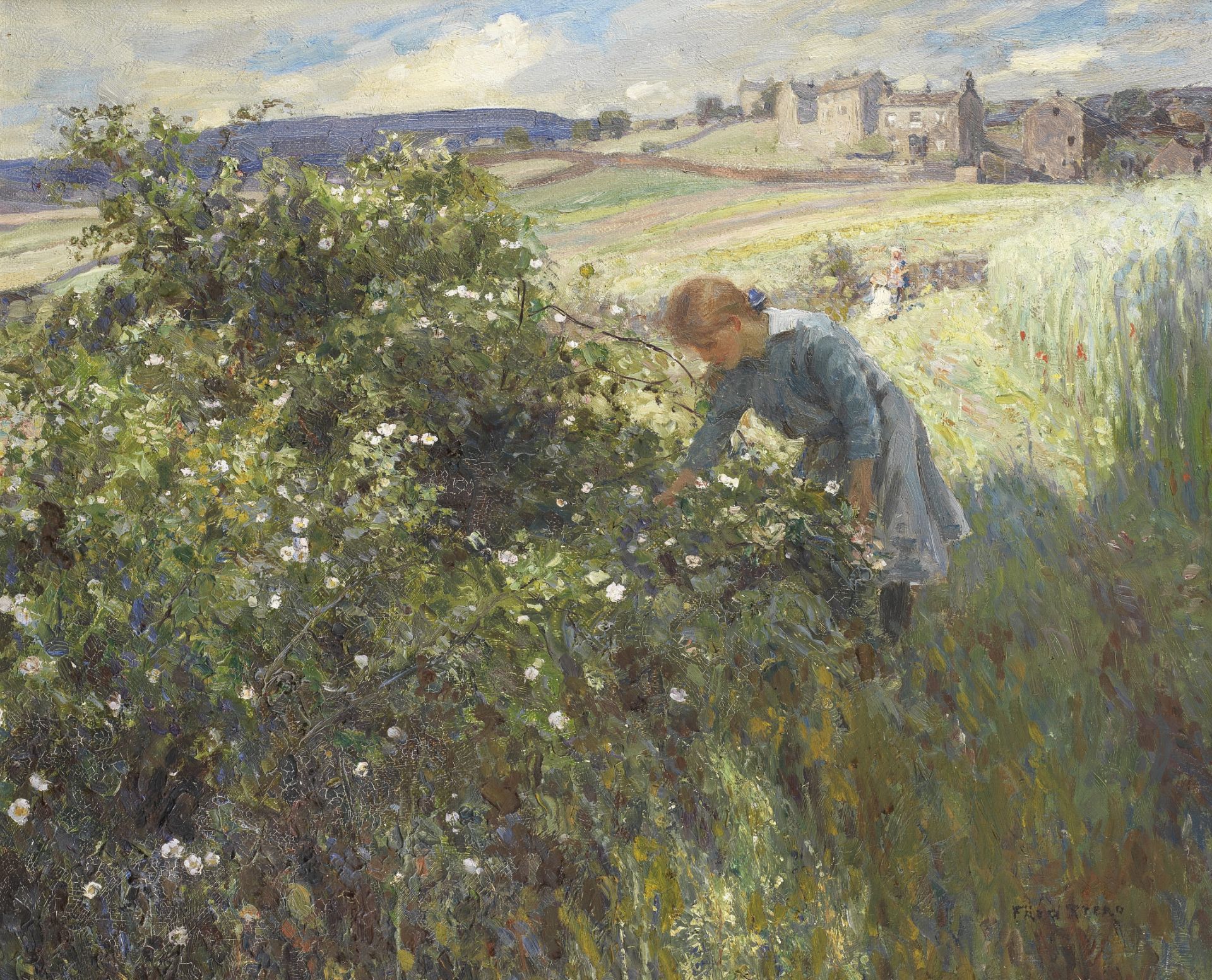 Frederick Stead (British, 1863-1940) Gathering flowers