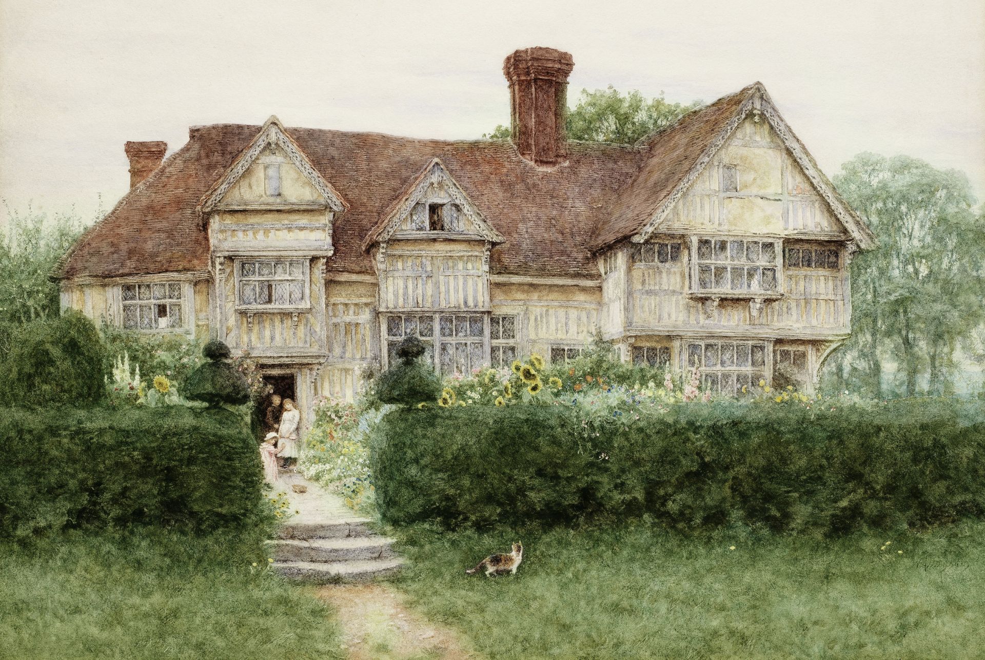 Helen Allingham, RWS (British, 1848-1926) Old Kentish Manor House