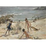 Dorothea Sharp, RBA, ROI (British, 1874-1955) Children playing on the beach