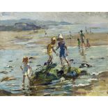 Dorothea Sharp, RBA, ROI (British, 1874-1955) Children paddling