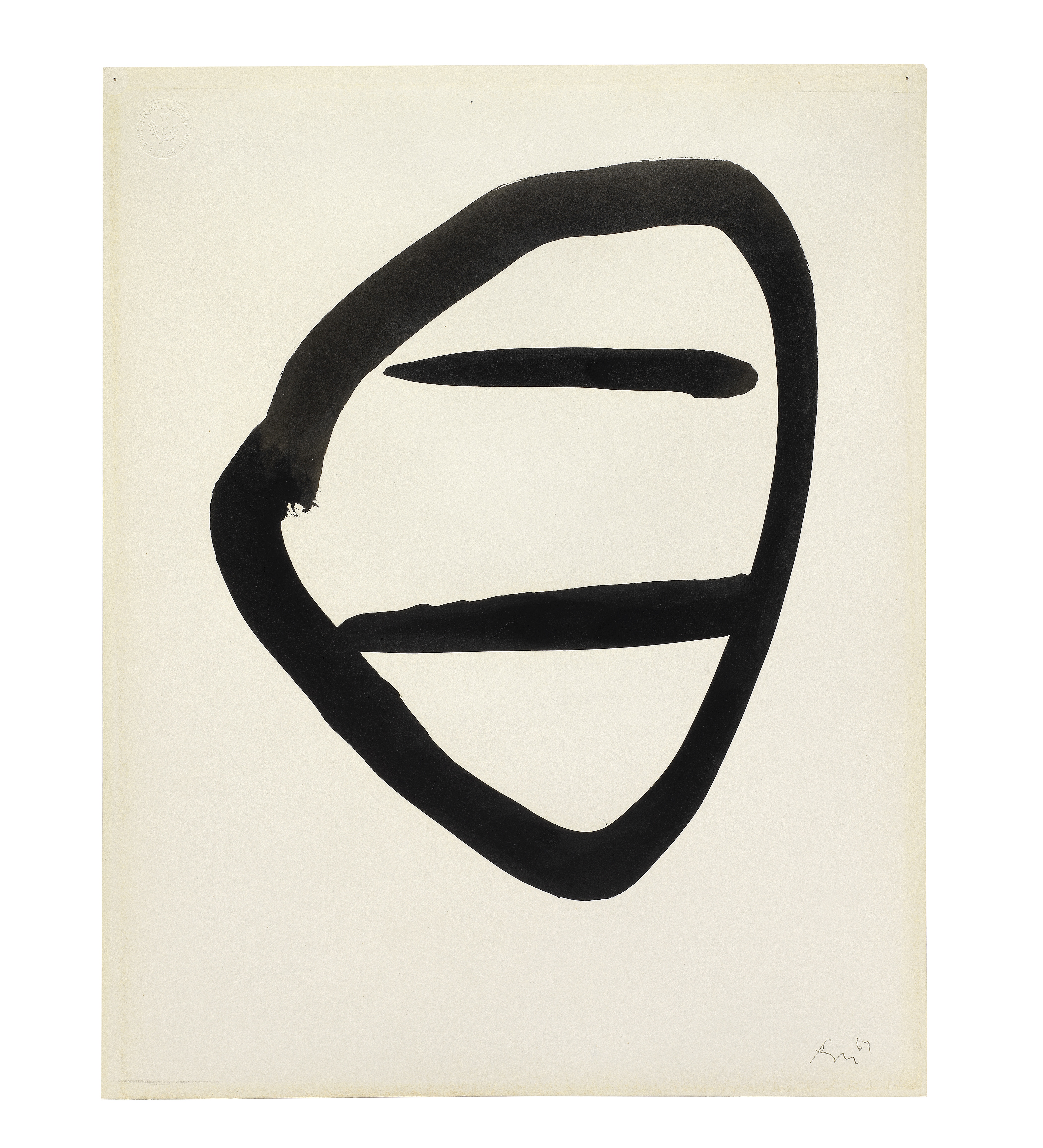 Robert Motherwell (American, 1915-1991) Untitled Black on White Drawing #2 1967