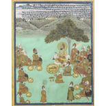 Maharana Sarup Singh (reg. 1842-61) on a hunting picnic with officers and courtiers Udaipur, circ...