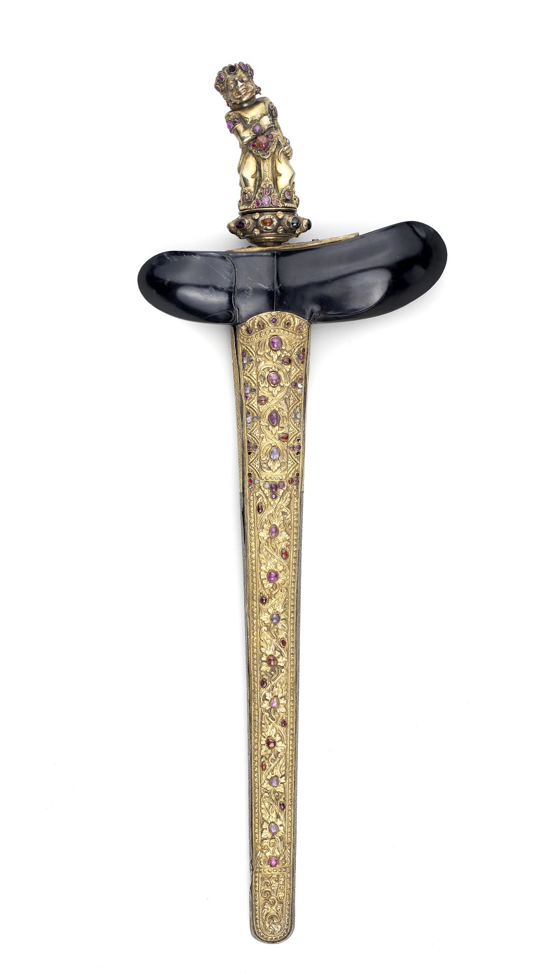 A Balinese gem-set silver-gilt mounted steel dagger (kris) Indonesia, 18th/ 19th Century