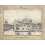 A pencil sketch of the Golden Temple of Amritsar Rajasthan, late 19th/early 20th Century