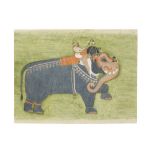 A royal elephant and mahout Kishangarh, late 18th Century