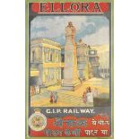 A Great Indian Peninsula Railway poster depicting Ellora India, circa 1920