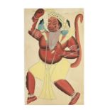 Thirteen Kalighat paintings, depicting subjects from Hindu mythology and scenes of Bengali life C...