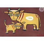 Jamini Roy (Indian, 1887-1972) Cows