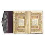 An illuminated Qur'an, copied by Ibrahim Saidawi[?], a pupil of 'Ali al-Wasfi al-Istanbuli Ottoma...