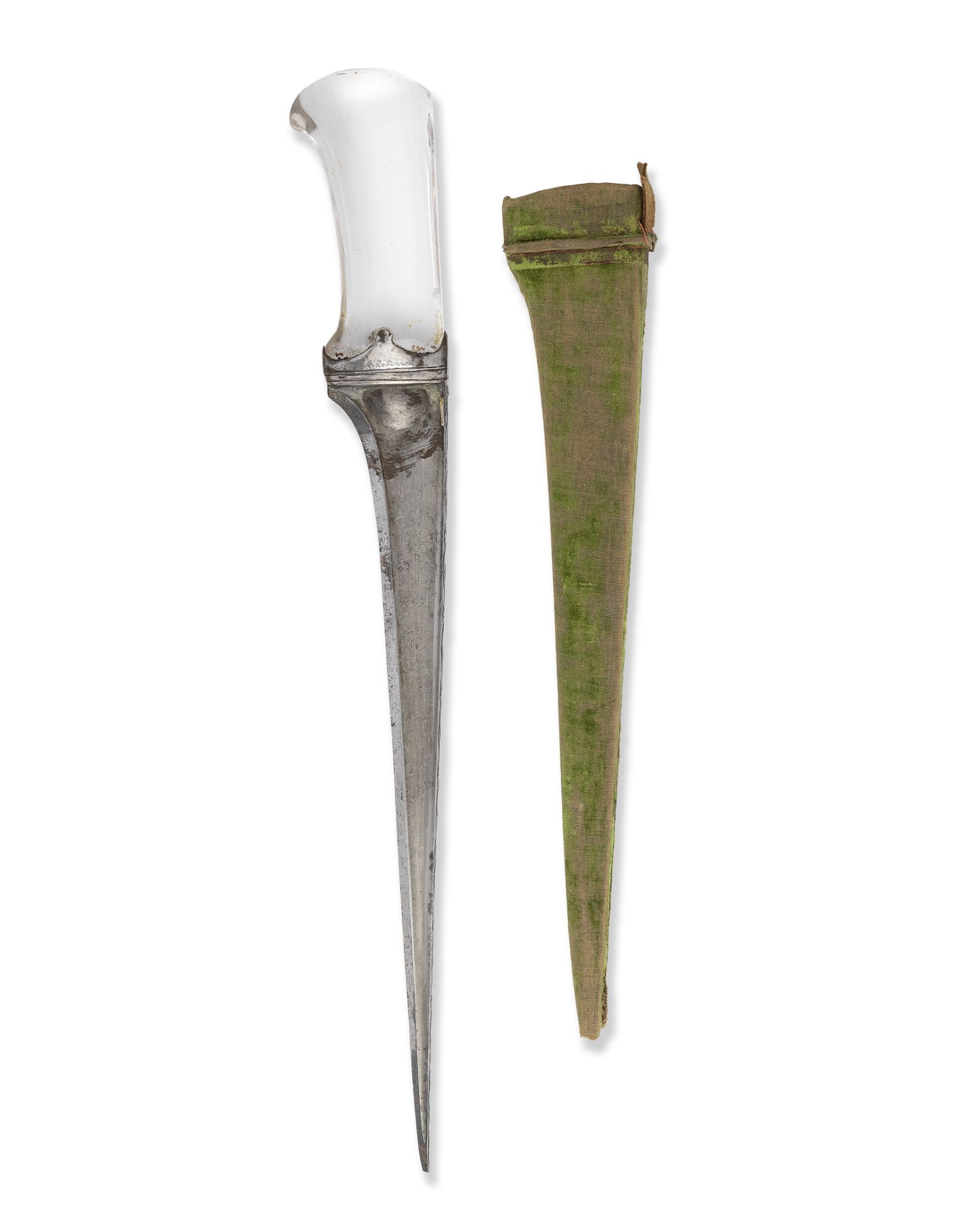 A rock crystal-hilted steel dagger (pesh-kabz) North India, early 19th Century