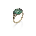 An Ottoman engraved calligraphic emerald ring possibly Egypt, 17th/ 18th Century