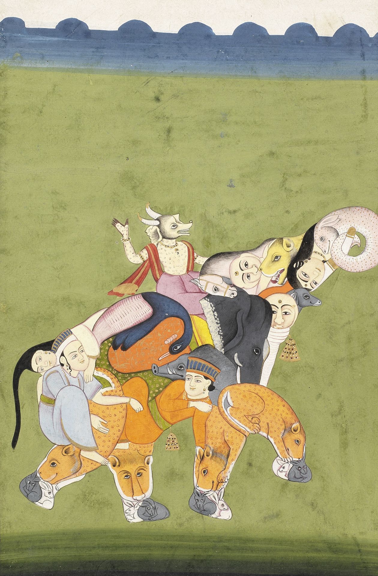 A composite elephant ridden by a demon Rajasthan, probably Jodhpur, early 19th Century