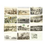 A collection of Ottoman postcards including depictions of the Hajj, Mecca and Medina Turkey, Egyp...