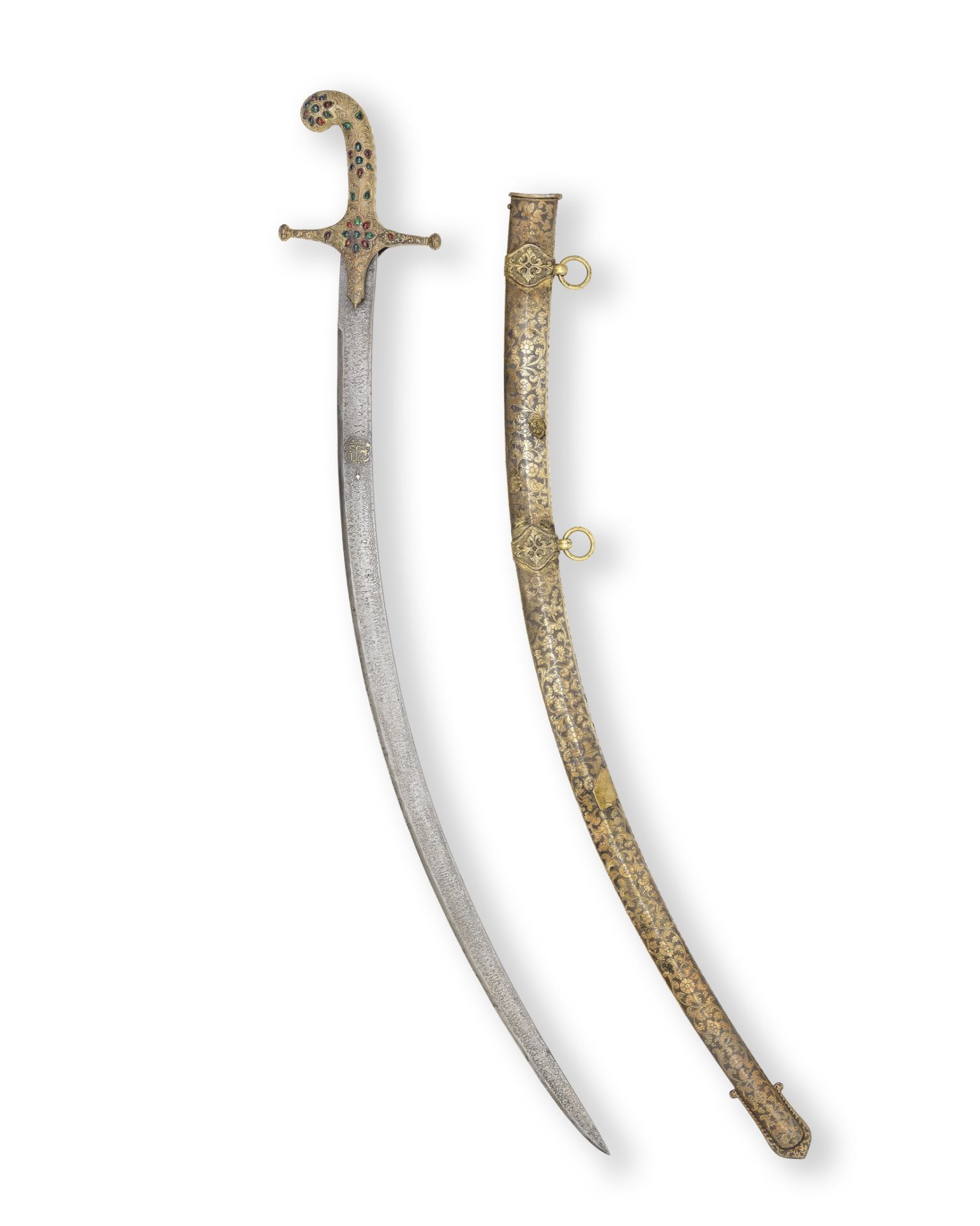 A Kutch silver-gilt mounted steel sword (shamshir) Western India, 19th Century