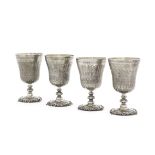 Four Ottoman silver goblets Turkey, period of Sultan Abdulhamid II (1876-1909)(4)