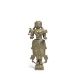 A brass figure of Meenakshi Tamil Nadu, South India, 19th Century