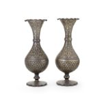 A pair of Qajar gold-damascened steel vases Persia, 19th Century(2)