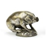 A 'Seated Pig' mascot by Henri Payen, French, circa 1910,