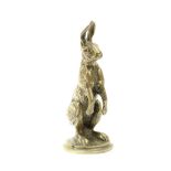 A bronze Alvis hare mascot, 1920s,