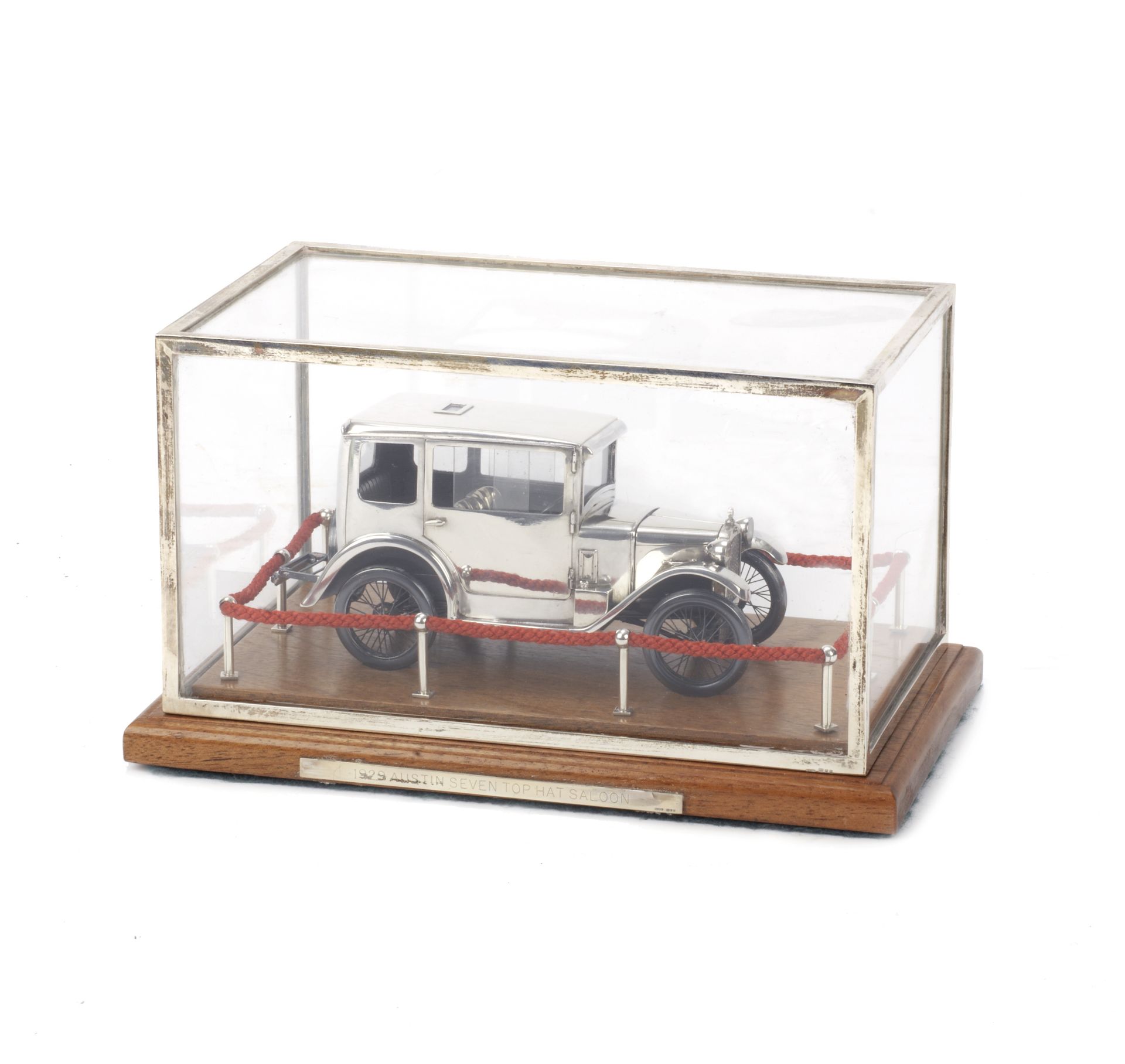 A fine silver model of a 1929 Austin 7 Top Hat Saloon by Gerald Gilbert, London, 1988,