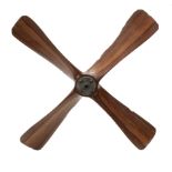 A British World War II era laminated wooden 4 bladed generator propeller, late 1930s-40s, used to...