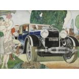 After Rene Vincent (French 1879-1936), '1928 Lincoln Cars' advertising design,