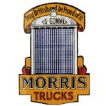 A 'Morris Trucks' double-sided shaped enamel sign, 1930s,