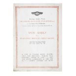 A 1924 Le Mans 24-Hours Race 'Won Easily by a Standard Bentley Speed Model' Victory pamphlet,