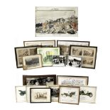 Assorted framed prints relating to early motoring, ((19))