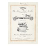 A Three Litre Bentley sales leaflet, dated October 1924,